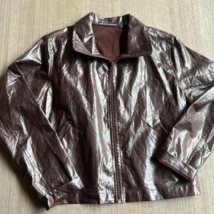 Robert Krugman Vintage Zipped Lightweight Brown Coated Jacket size L